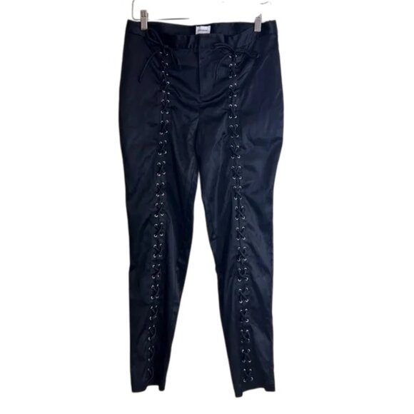 Song of Style from Revolve black Ewan lace up skinny fit trouser pants size M - Picture 2 of 7